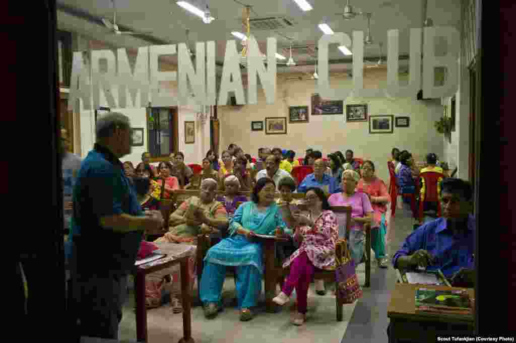 Tufankjian took the title of her book from a story by Armenian-American writer William Saroyan, who wrote: "There is a small area of land in Asia Minor that is called Armenia, but it is not so. It is not Armenia.... There are only Armenians, and these inhabit the earth, not Armenia, since there is no Armenia, gentlemen, there is no America and there is no England, and no France, and no Italy, there is only the earth." Here, an Armenian social club in Kolkota, India.