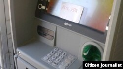 Türkmenistandaky pulsuz bankomat.