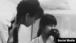 Нуриса Мамбеталиева во время тренировки.