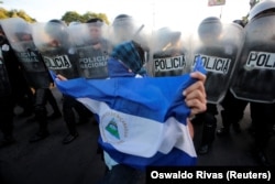 یکی از تجمعات مخالفان اورتگا در سپتامبر ۲۰۱۸ در ماناگوئا