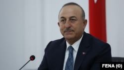 Ministri i Jashtëm i Turqisë, Mevlut Cavusoglu. Foto 18 qershor 2022.