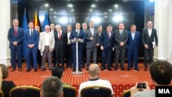 Прес-конференција на премиерот Димитар Ковчаевски и коалиционите партнери во владата 