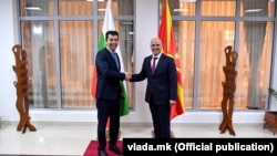 Premijeri Bugarske i Sjeverne Makedonije Kiril Petkov i Dimitar Kovačevski u Skoplju 18.01.2022.