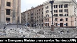 Главная площадь Харькова после ракетного удара