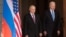 Presidenti amerikan, Joe Biden (djathtas) me presidentin rus, Vladimir Putin, në një samit në Gjenevë më 2021. 