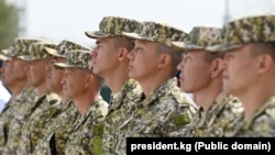 Кыргызстандын Улуттук коопсуздук боюнча мамлекеттик комитетине караштуу Чек ара кызматынын аскерлери.  13-сентябрь, 2022-жыл.