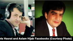 عبدالوارث حسرت و اسلم حجاب خبرنگاران شبکه خصوصی تلویزیون آریانا نیوز