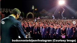 Aleksandar Vučić, predsednik Srbije, obraća se prisutnima na obeležavanju Oluje, Busije, Beograd, 4. avgust 2021.