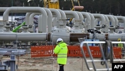 The Nord Stream 2 gas pipeline in Lubmin, northeastern Germany. (file photo)