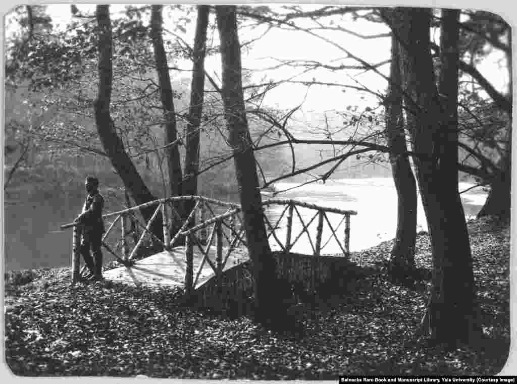 A footbridge at Spala in Poland. During the royal family's 1912 trip here, Tsarevich Aleksei fell while jumping into a rowboat and badly bruised his thigh, triggering internal bleeding that brought the heir apparent to the brink of death.