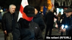 საპროტესტო აქციის ერთ-ერთი მონაწილე, მარტი, 2025 წელი