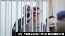 Ілюстрацыйнае фота. Віктар Бабарыка падчас суду, ліпень 2021 году