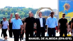 генералниот секретар на ОН, Антонио Гутереш време на посетата во Одеса, Украина. 