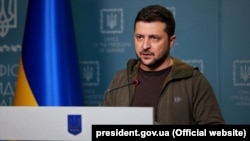 Ուկրաինայի նախագահ Վլադիմիր Զելենսկին ուղերձով է հանդես գալիս, Կիև, 16-ը մարտի, 2022թ․