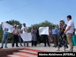 Акция вкладчиков кооператива «Ихсан» в городе Оше. 6 июля 2022 г.