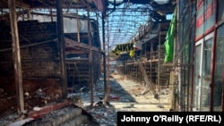 Urmările războiului. Piața Barabașova a fost aproape distrusă de bombardamentele rusești.