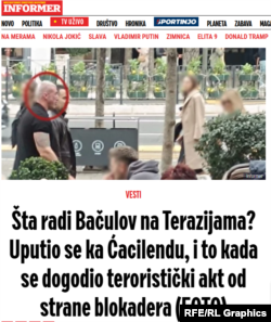 Vesto o Miši Bačulovu na prorežimskom portalu Informer.