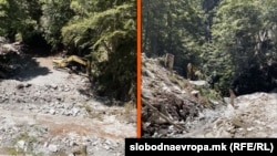 Река Дошница, багери и камиони, изградба на мала хидроцентрала.