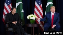 U.S. President Donald Trump, right, met with Pakistani Prime Minister Imran Khan on the sidelines of the UN General Assembly in New York last September.