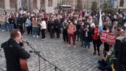 Акция в поддержку Алексея Навального в Праге, 23 января 2021 года