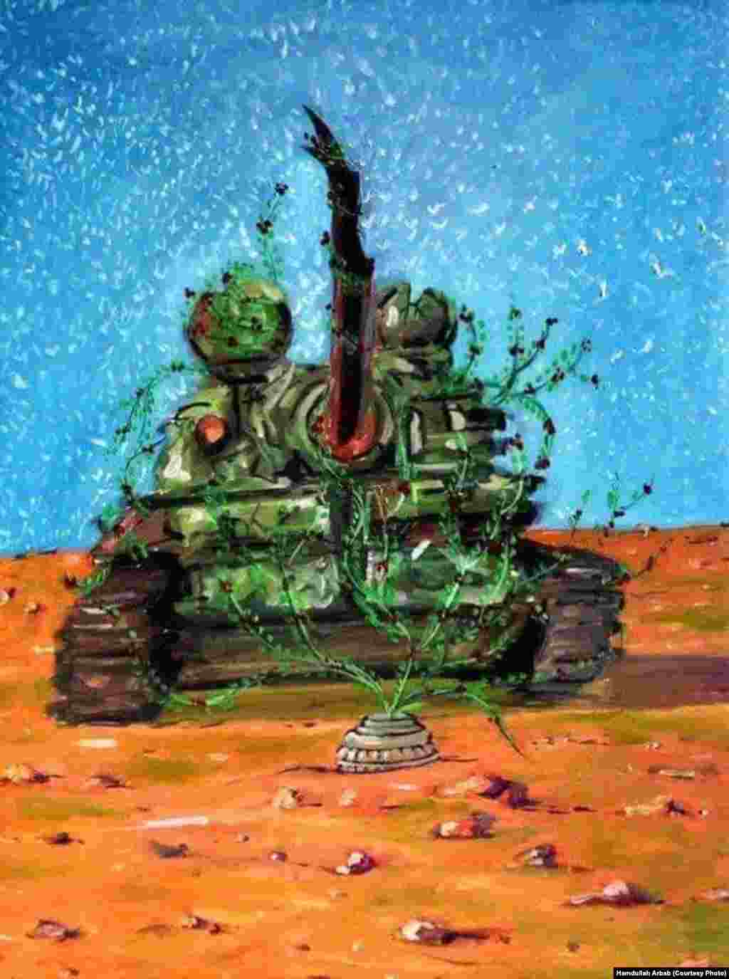 Arbab says the &ldquo;message here is that even the inanimate arms and ammunition are tired of this never-ending killing of Afghans.&rdquo;