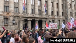 Protest ispred Ustavnog suda u Beogradu, Srbija, 24. marta 2025.