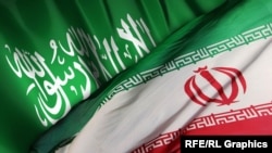 Iran -- Saudi Arabia and Iran Flags