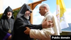 Italy - Pope Leo XIV meets Catholicos of All Armenians Garegin II at his residence in Castel Gandolfo near Rome, September 16, 2025.