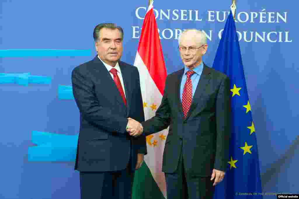 Эмомали Рахмон и Херман Ван Ромпуй