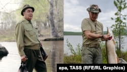 Леонід Брежнєв (ліворуч) і Володимир Путін (комбінована фотографія)