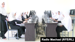 Students of a girl school in Afghanistan's Logar province