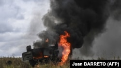 MT-LB rusesc distrus în timpul ofensivei ucrainene din regiunea Harkov, septembrie 2022.