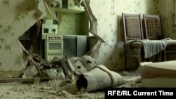 A residential building in Dobropillya after a Russian missile attack.