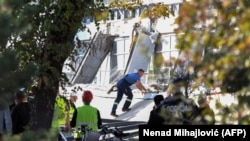 Нови-Сад шаарындагы кырсык болгон темир жол станциясы.