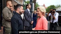 Президент України Володимир Зеленський та голова Європейської комісії Урсула фон дер Ляєн, Вашингтон, 18 серпня 2025 року