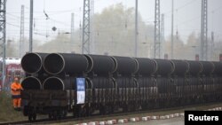 "ნორდ სტრიმ 2"-ისთვის განკუთვნილი მილების ეს პარტია მარტში გერმანიაში ჩაიტანეს