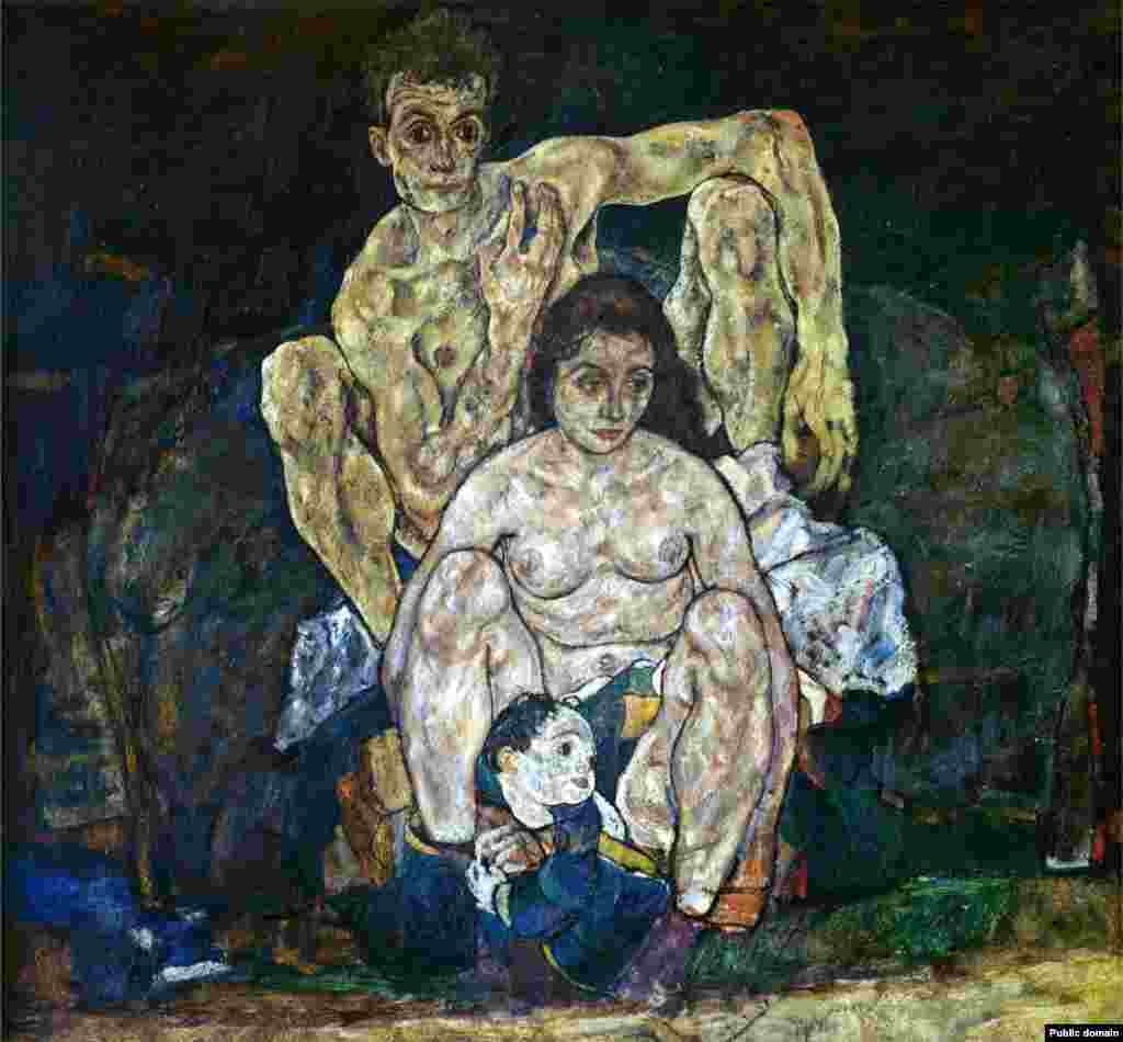 Costul uman teribil este imortalizat în acest tablou de artistul austriac Egon Schiele. Familia, pictată în 1918, îl înfățișează pe Schiele privind cu mândrie spre soția sa, Edith, și către un copil mic. Edith a fost infectată și a murit de gripă, însărcinată în șase luni, pe 28 octombrie 1918. Trei zile mai târziu, Schiele a cedat și el virusului. Avea 28 de ani.