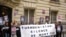 FILE: A demonstration outside the Turkmen Embassy in Paris