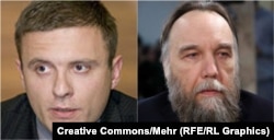 Polish politician Mateusz Piskorski (left) and Russian far-right activist Aleksandr Dugin (file photo)