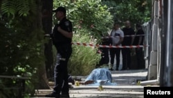 Саҳнаи қатли Андрей Парубия дар Лвов. 30 августи соли 2025.