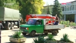Injured Taken To Hospital On Truck After Crimea Blast