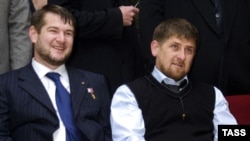 Ramzan Kadyrov (right) with Vostok commander Sulim Yamadayev (L) and Chechen Prime Minister Ramzan Kadyrov in December 2006