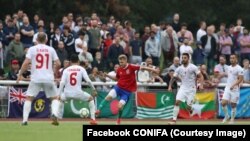 Фінал чемпіонату з футболу СONIFA серед невизнаних федерацій. Kárpátalja/Закарпатття грає з командою Північного Кіпру. Лондон, 9 червня 2018 року