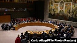 The United Nations Security Council meets at UN headquarters in New York, February 28, 2020.