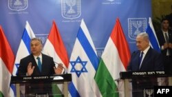 Прэмʼер-міністар Вугоршчыныі Віктар Орбан і Прэм’ер-міністар Ізраіля Біньямін Нэтаньягу. Архіўнае фота