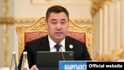 Садыр Жапаров ЖККУнун саммитинде. Дүйшөмбү шаары, Тажикстан. 16-сентябрь, 2021-жыл.