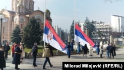 Podizanje zastava Republike Srbije i Republike Srpske u Banjoj Luci, 13. 2. 2025.