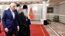 Premijer Crne Gore Duško Marković i mitropolit Amfilohije prilikom sastanka 14. februara