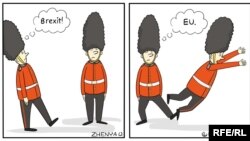 Ойлонбостон «Брекзит!» дегенде...  Евгений Олийнуктун азил сүрөтү.