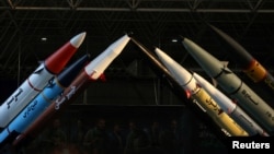 Iranian missiles are displayed at the Islamic Revolutionary Guards Corps (IRGC) Aerospace Force Museum in Tehran. (file photo)